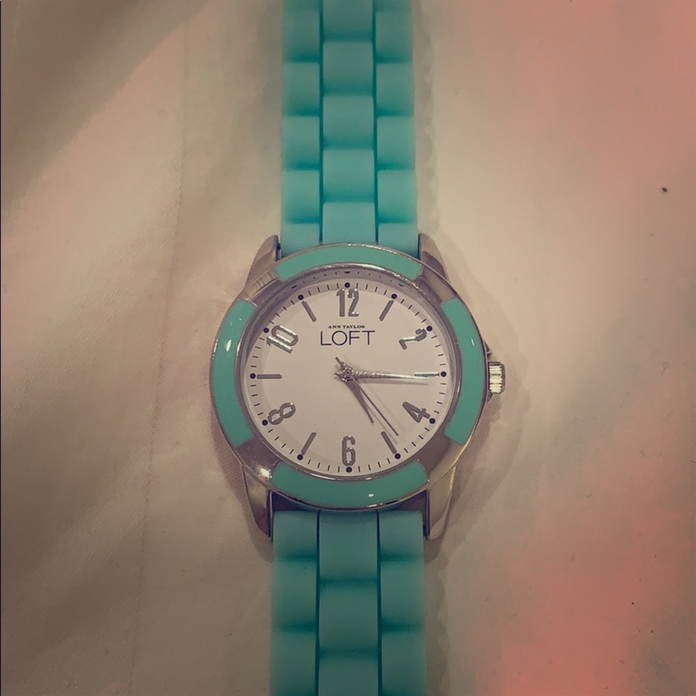 Bright, flexible aqua green watch
